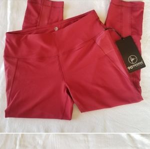 Candy apple red 90 degree mesh 7/8 leggings.  Worn 2 x.  No snags.